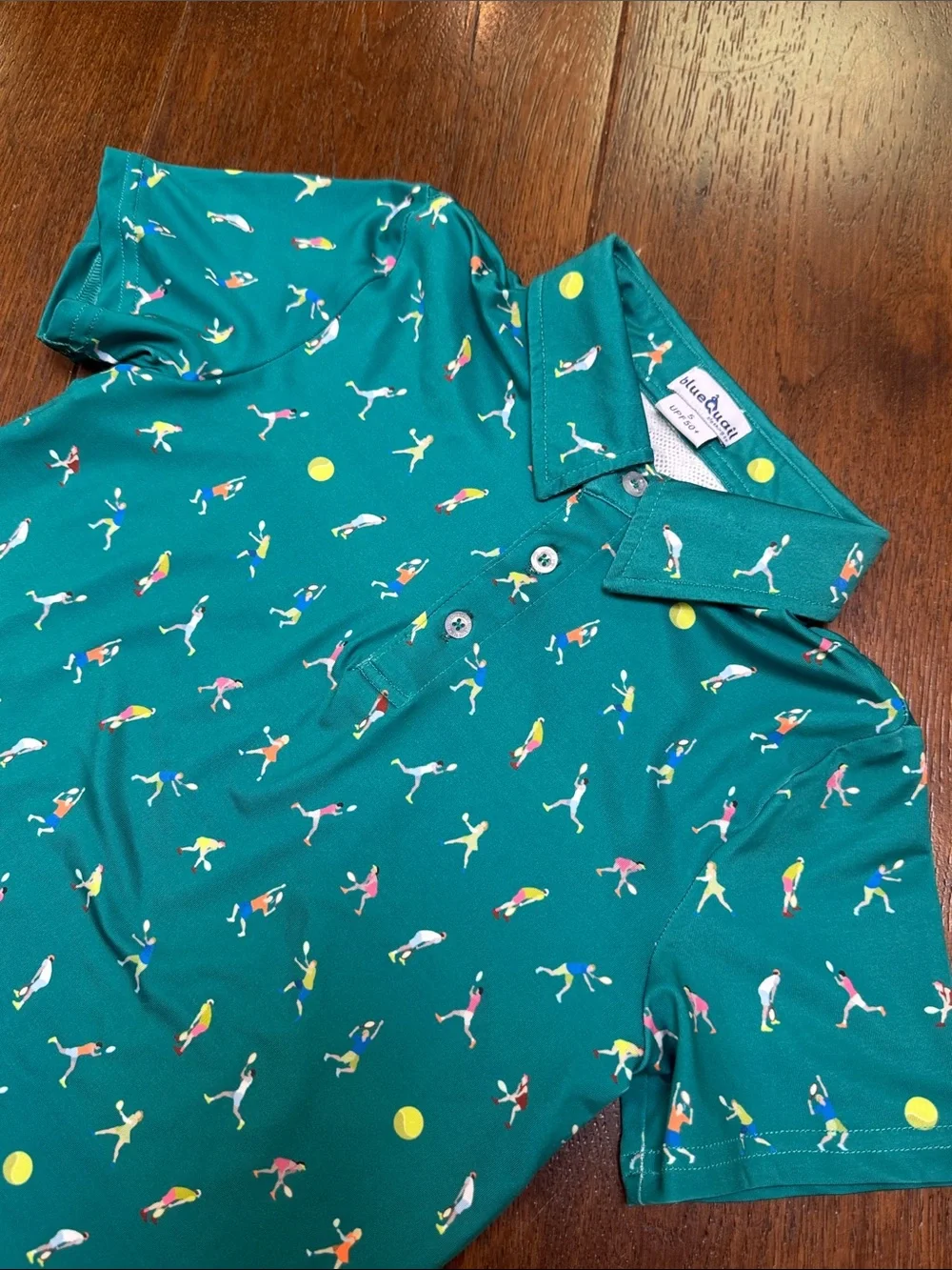 Blue Quail - Boys Green Tennis Court Polo Short Sleeve Shirt - Size: 5
